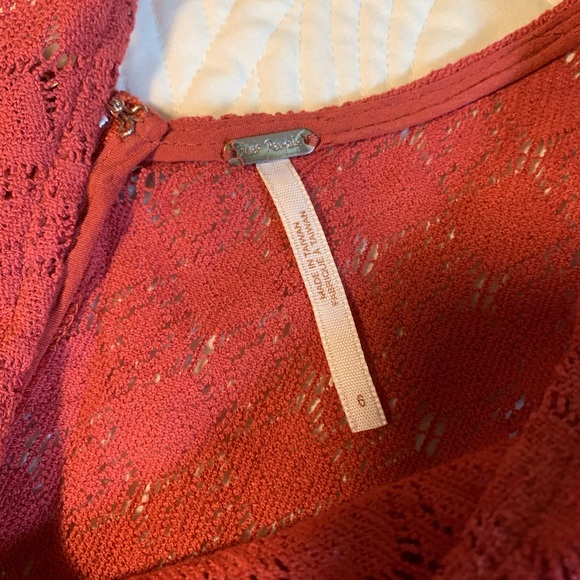 Free people dress size 6 flower cut out orange boho chic lace - Picture 4 of 5
